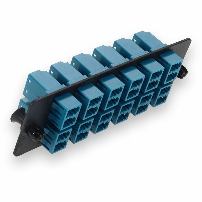 AddOn 4-Bay Panel Plate with 24-fiber 12x LC Duplex OS2 Fiber Adapter Panel - Thumbnail 3