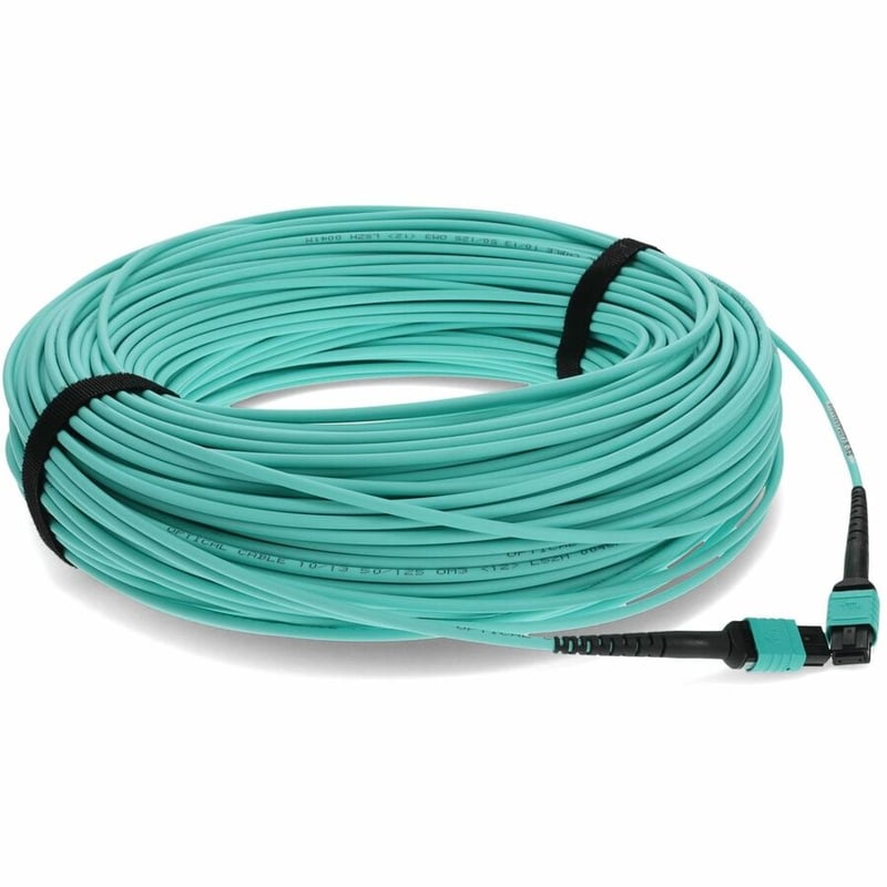 AddOn 80m MPO/UPC to MPO/UPC Aqua OM4 OFNR (Riser-Rated) 12-Strand Fiber Patch Cable