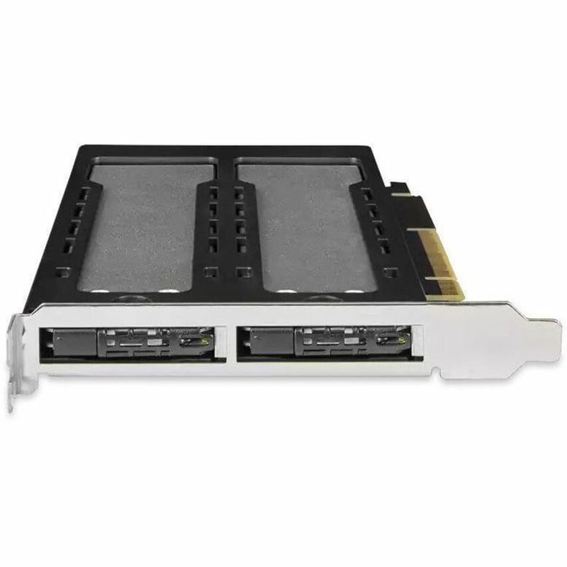 Icy Dock ToughArmor MB842MP-B Drive Enclosure PCI Express NVMe 4.0 - PCI Express 4.0 x8 Host Interface Internal - Black, Silver - Thumbnail 2