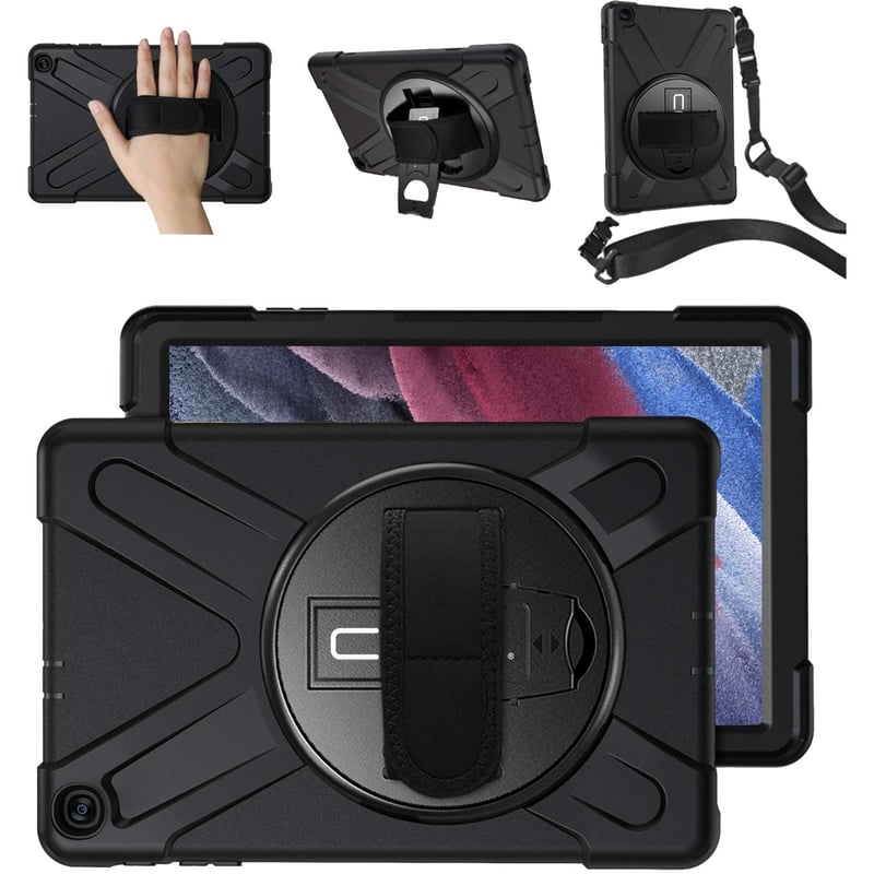 CODi Rugged Carrying Case for 8.7" Samsung Galaxy Tab A7 Lite Tablet - Black - Thumbnail 1