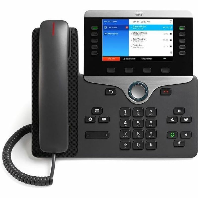 Cisco 8841 IP Phone - Corded - Corded/Cordless - Bluetooth, Wi-Fi - Thumbnail 5