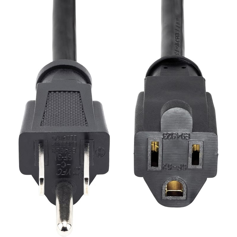 StarTech.com 3ft (1m) Power Extension Cord, NEMA5-15R to NEMA5-15P Black Extension Cord, 13A 125V, 16AWG, Computer Power Extension Cable - Thumbnail 3