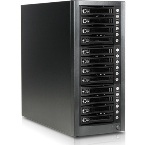 RAIDage JAGE9BT12HDBPL Drive Enclosure 12Gb/s SAS, SATA/600 - Mini-SAS HD Host Interface Tower - Black - Thumbnail 2