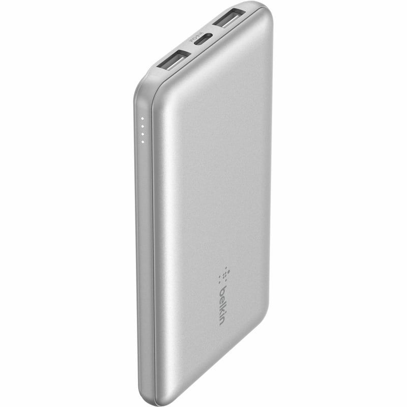 10K POWER BANK USB-A C 15W SILVER 15-RETAIL BOX (PLASTIC FREE) - Thumbnail 1