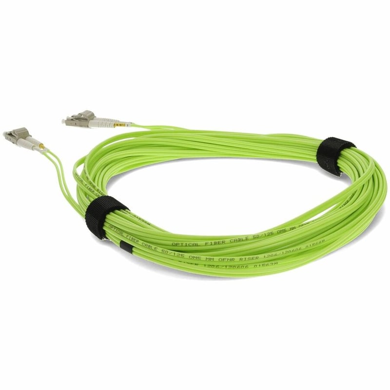 AddOn 1m LC to LC Lime Green OM5 Duplex OFNR (Riser-Rated) TAA Fiber Patch Cable - Thumbnail 3