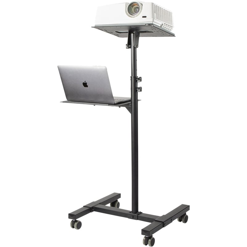 StarTech.com Mobile Projector and Laptop Stand/Cart, Heavy Duty Portable Projector Stand/Presentation Cart (22lb/shelf), Height Adjustable - Thumbnail 3