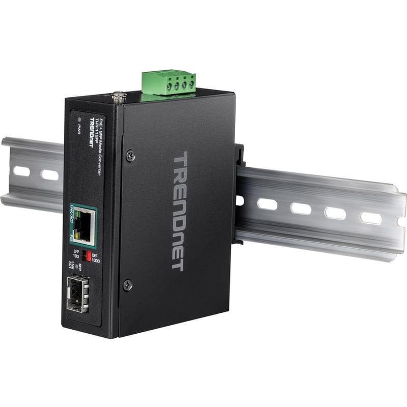 TRENDnet Industrial SFP to Gigabit PoE+ Media Converter, IP30 Rated Housing, Operating temperature range -40- 75 C to (-40 - 167 F), TI-PF11SFP, Black - Thumbnail 5