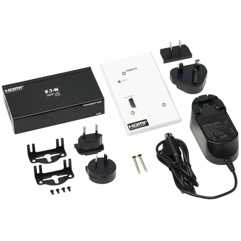 Tripp Lite by Eaton DisplayPort to HDMI over Cat6 Extender Kit Box Transmitter/Wall Plate Receiver 4K 60 Hz 4:4:4 PoC HDCP 2.2 230 ft. (70.1 m) TAA