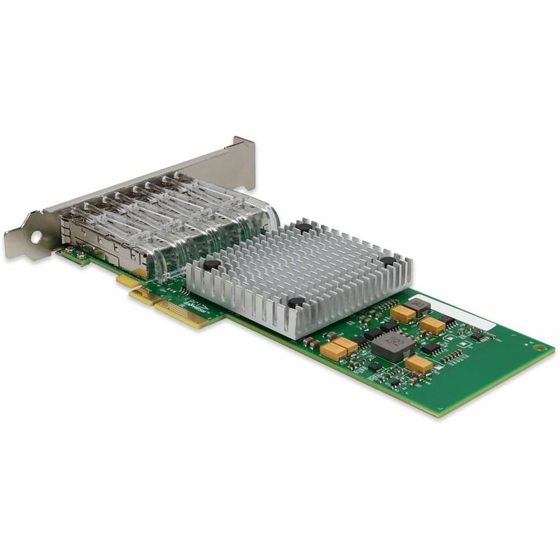 AddOn Intel I350F4 Comparable 1Gbs Quad SFP Port Network Interface Card with 4 1000Base-SX SFP Transceivers - Thumbnail 3