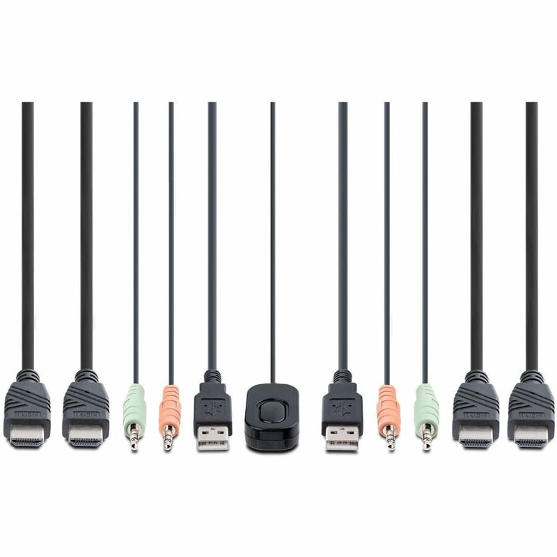StarTech.com 2-Port Dual-Monitor HDMI Cable KVM Switch, 4K 60Hz, Compact KVM with 5ft/1.5m Integrated Host Cables, Bus Powered - Thumbnail 5