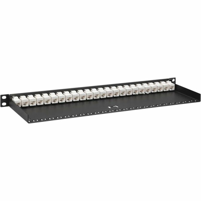 PATCHPANEL 24 PORT - 2/3U - BLA FRAME - WHITE COUPLERS - Thumbnail 3
