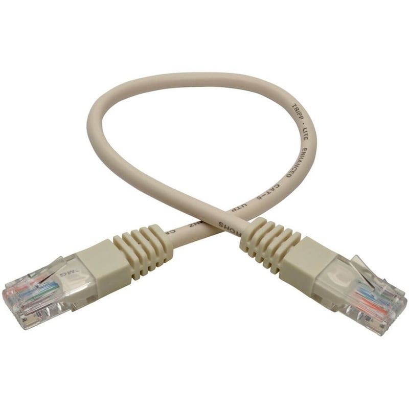 Eaton Tripp Lite Series Cat5e 350 MHz Molded (UTP) Ethernet Cable (RJ45 M/M), PoE - White, 1 ft. (0.31 m) - Thumbnail 2