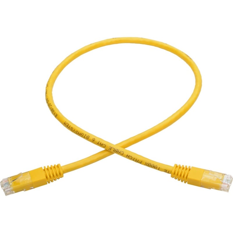 Eaton Tripp Lite Series Cat6 Gigabit Molded (UTP) Ethernet Cable (RJ45 M/M), PoE, Yellow, 2 ft. (0.61 m) - Thumbnail 5