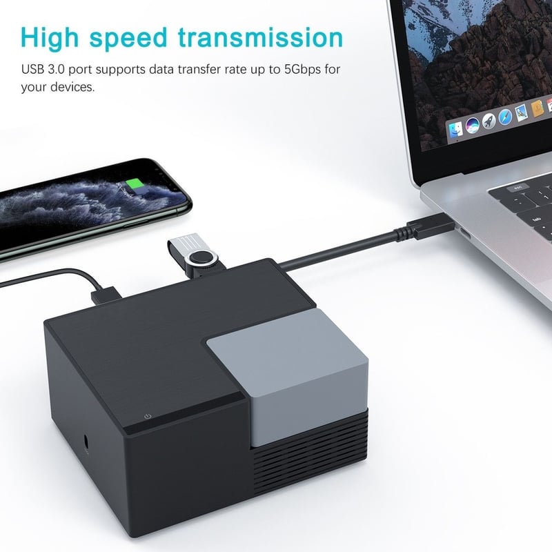 4XEM 65W USB-C 4K Dual Display Universal Docking Station with Power Delivery - Thumbnail 2