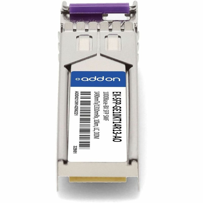 AddOn Juniper Networks EX-SFP-GE10KT14R13 Compatible TAA Compliant 1000Base-BX SFP Transceiver (SMF, 1490nmTx/1310nmRx, 10km, LC, DOM) - Thumbnail 4