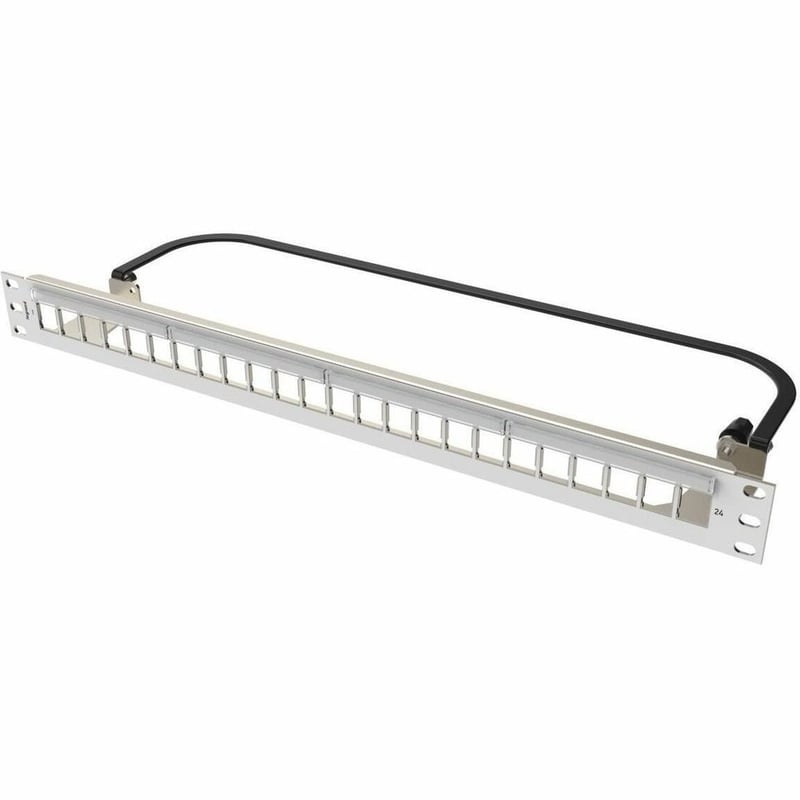 Ortronics Clarity HDJ 24-Port, 1RU Shielded High Density Jack, Unloaded Flat Panel White