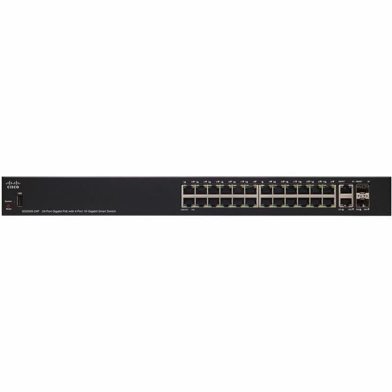 Cisco SG250X-24P Gigabit PoE with 4-Port 10-Gigabit Smart Switch - Thumbnail 2