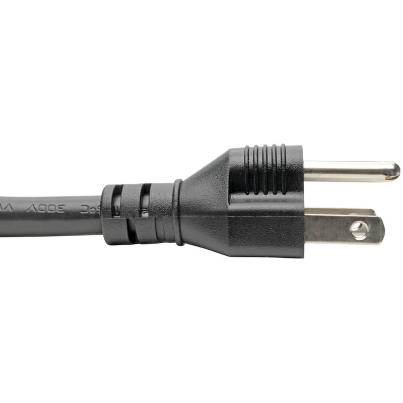 Eaton Tripp Lite Series Computer Power Cord, C19 to NEMA 5-15P - Heavy-Duty, 15A, 125V, 14 AWG, 8 ft. (2.43 m), Black - Thumbnail 3