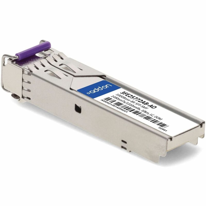 AddOn Alcatel-Lucent Nokia&reg; 3FE25772AB Compatible TAA 1000Base-BX SFP Transceiver (SMF, 1490nmTx/1310nmRx, 10km, LC, DOM, -40 to 85C) - Thumbnail 3