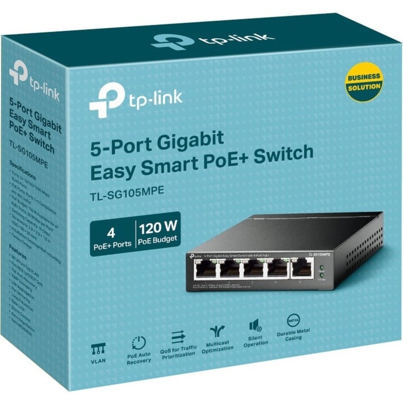TP-Link TL-SG105MPE - 5-Port Gigabit Easy Smart Switch with 4-Port PoE+ - Thumbnail 3