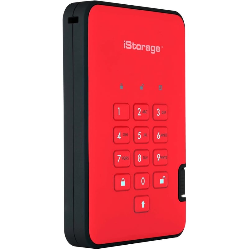 iStorage diskAshur2 HDD 4 TB | Secure Portable Hard Drive | Red | Incorporated Common Criteria EAL 5+ | PIN protected | AES-XTS 256-bit Full Disk Hardware Encryption | Dust/Water Resistant | TAA Compliant - Thumbnail 2