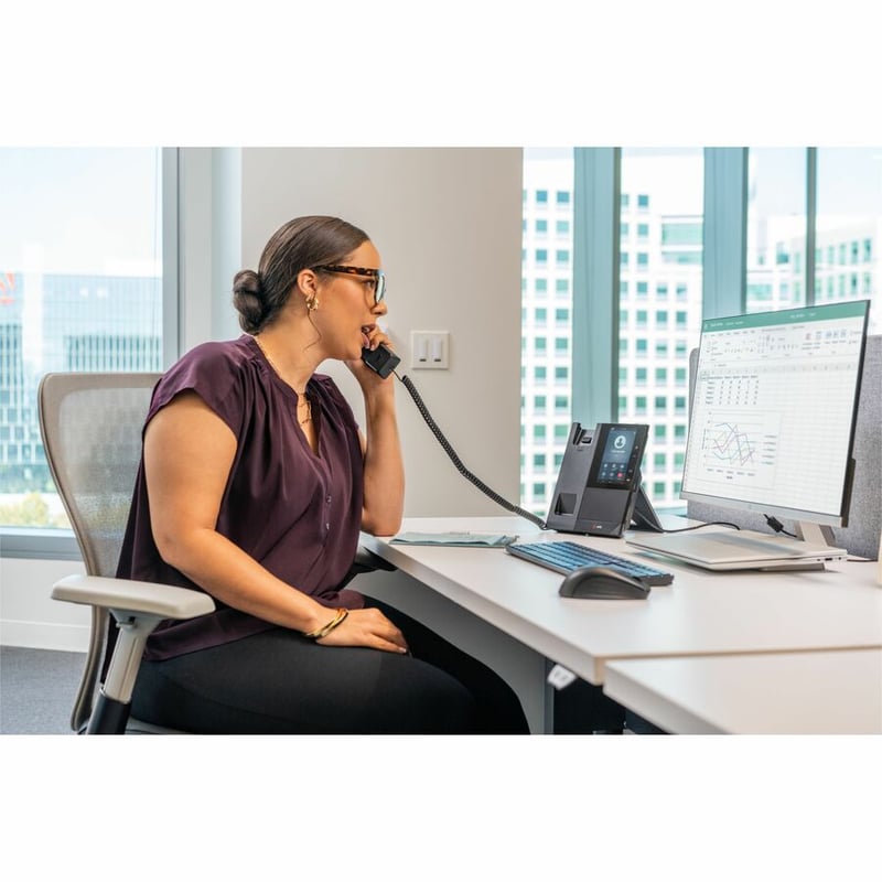 Poly CCX 505 IP Phone - Corded - Corded/Cordless - Wi-Fi - Desktop - Black - Thumbnail 2