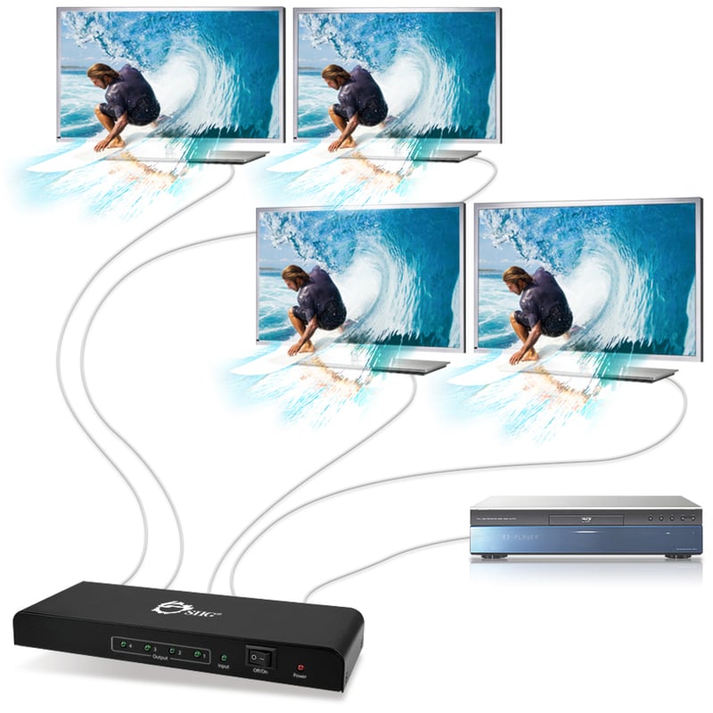 SIIG 4Kx2K HDMI 4-Port Splitter with 3D Supported - Thumbnail 3