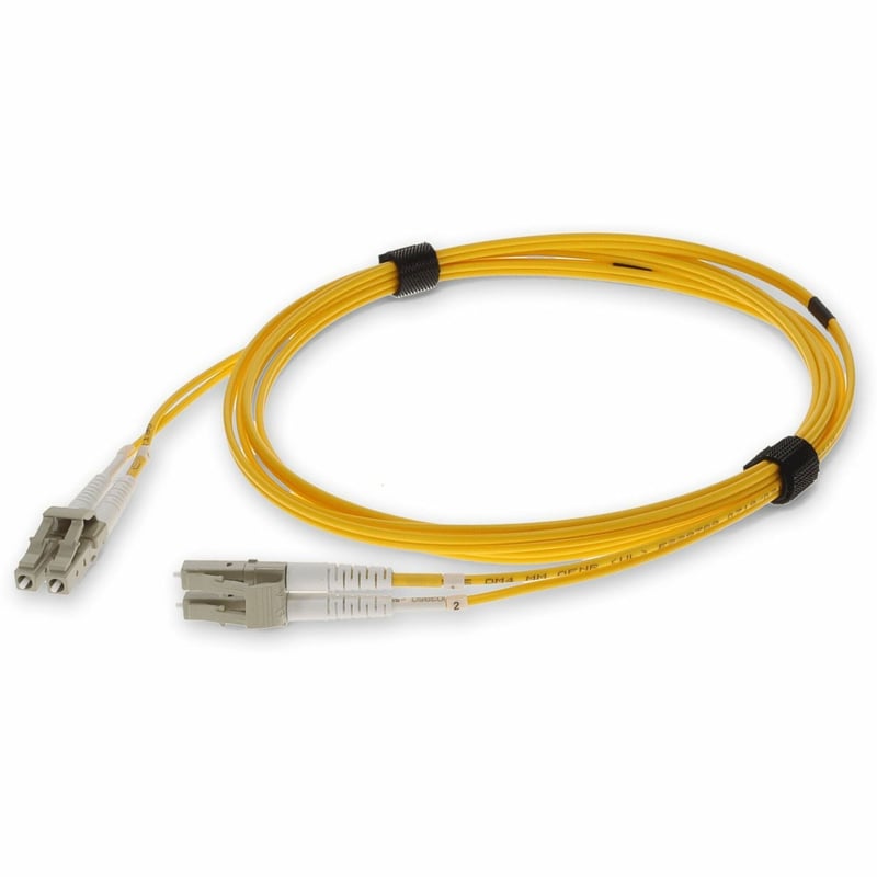AddOn 5m LC to LC Yellow OM4 Duplex OFNR (Riser-Rated) Fiber Patch Cable - Thumbnail 1