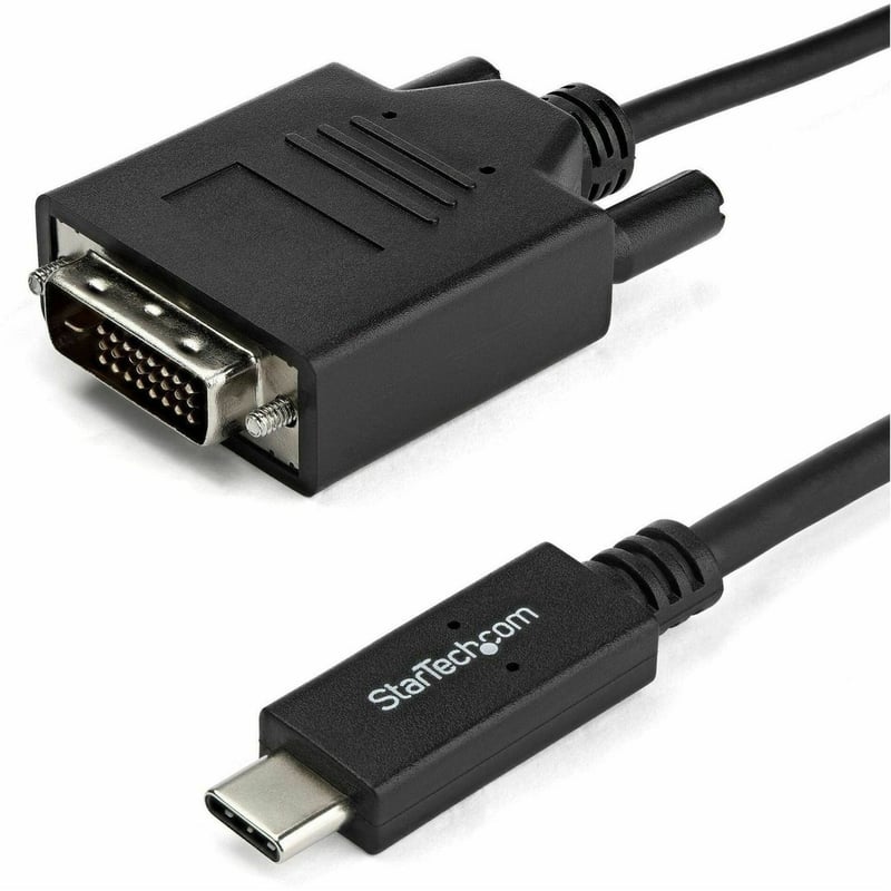 StarTech.com 6.6 ft / 2 m USB-C to DVI Cable - USB Type-C Video Adapter Cable - 1920 x 1200 - Black - Thumbnail 1