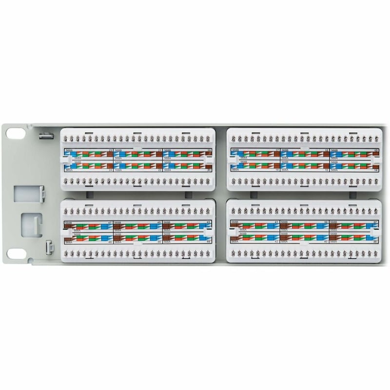 Eaton Tripp Lite Series 48-Port Cat6 Patch Panel - 4PPoE Compliant, 110/Krone, 568A/B, RJ45 Ethernet, 2U Rack-Mount, White, TAA - Thumbnail 3