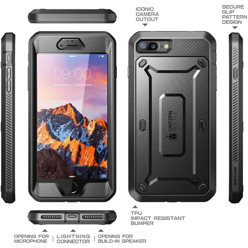 SUP-IPHONE8PLUS-UBPRO-BLACK/BLACK - Thumbnail 3