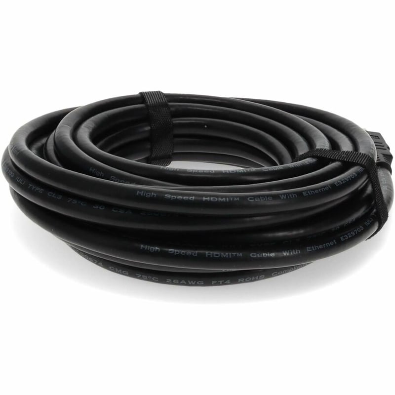 25ft HDMI 1.4 Male to HDMI 1.4 Male Black Cable Which Supports Ethernet Channel For Resolution Up to 4096x2160 (DCI 4K) - Thumbnail 5