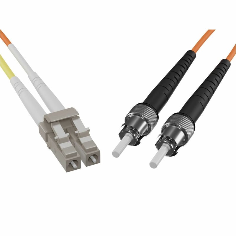 3 METER LC-ST OM1 1GIG FIBER OPTIC CABLE, ORANGE, OFNR, 62.5/125 FIBER, MULTIMOD - Thumbnail 3