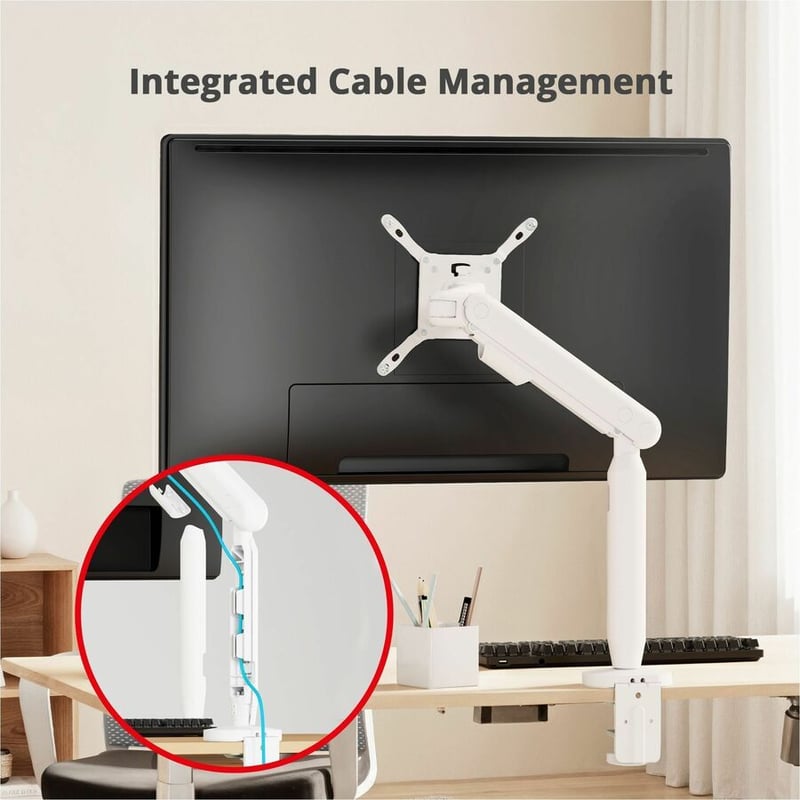 SINGLE 40 INCH EASEL MONITOR ARM-WHITE