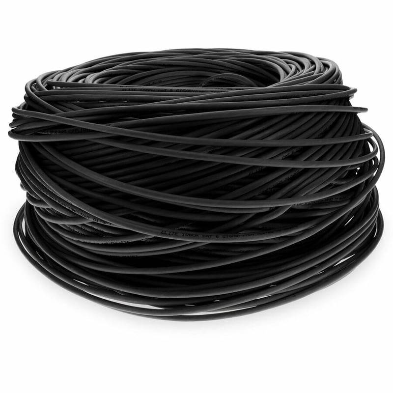 AddOn 1000ft Non-Terminated Black CAT 6 Shielded Plenum-Rated Bulk Cable - Thumbnail 3