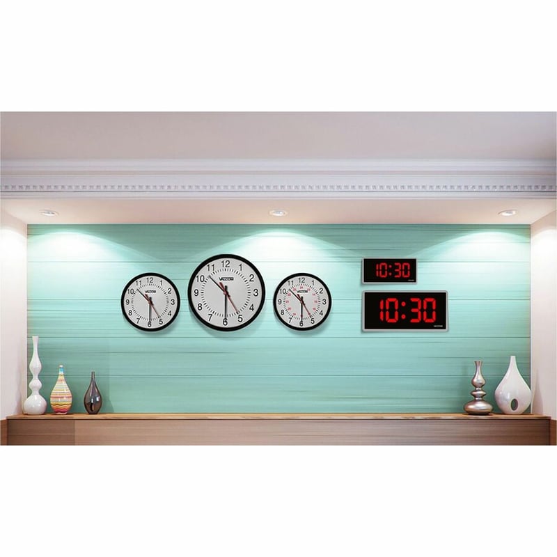Valcom 16-Inch Analog Clock, Wireless, Battery - Thumbnail 2