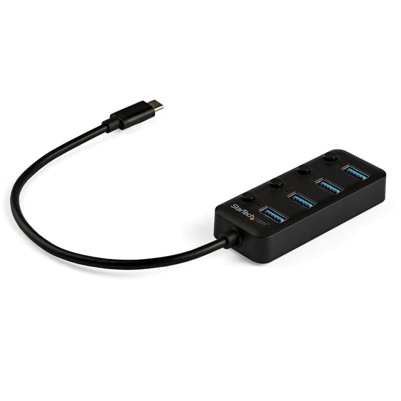 StarTech.com 4 Port USB C Hub - 4x USB 3.0 Type-A with Individual On/Off Port Switches - SuperSpeed 5Gbps USB 3.2 Gen 1 - Bus Powered - Thumbnail 1