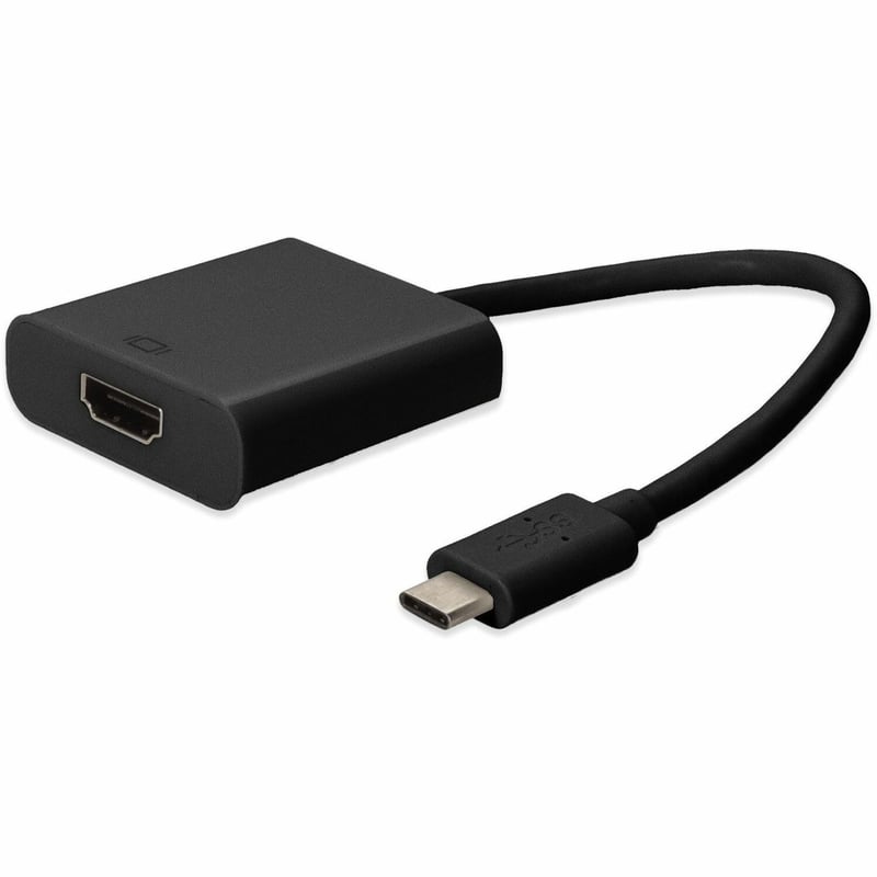 AddOn 20cm (8in) USB C 3.1 Male to HDMI Female Black Adapter Cable - Thumbnail 1