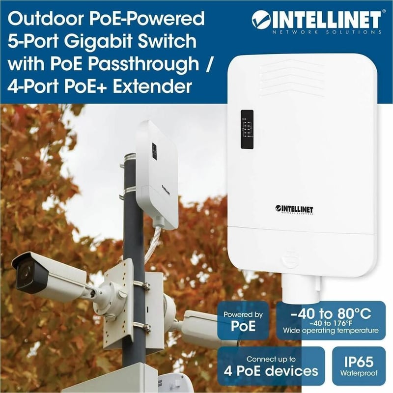 OUTDOOR POE-POWERED 5-PORT GIGABIT SWITCH WITH POE PASSTHROUGH / 4-PORT POE+ EXT - Thumbnail 3