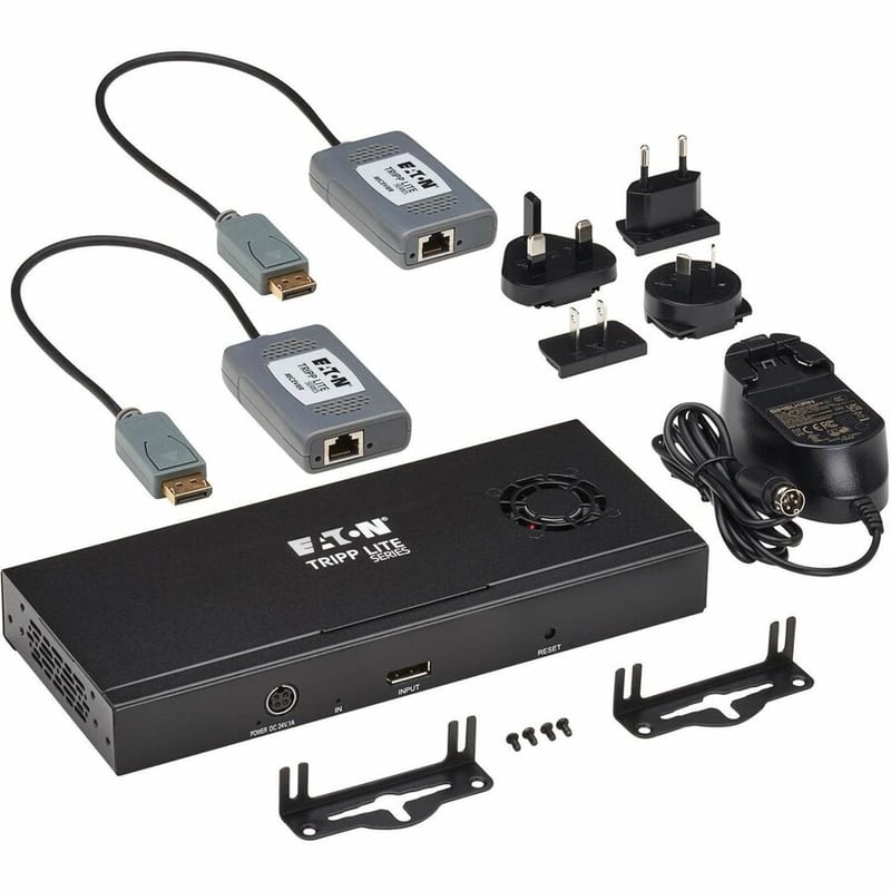 Eaton Tripp Lite Series 2-Port DisplayPort to DisplayPort Splitter/Extender Kit over Cat6, MST Hub, 8K/4K 60 Hz, DP 1.4, Up to 230 ft. (70 m), TAA - Thumbnail 3
