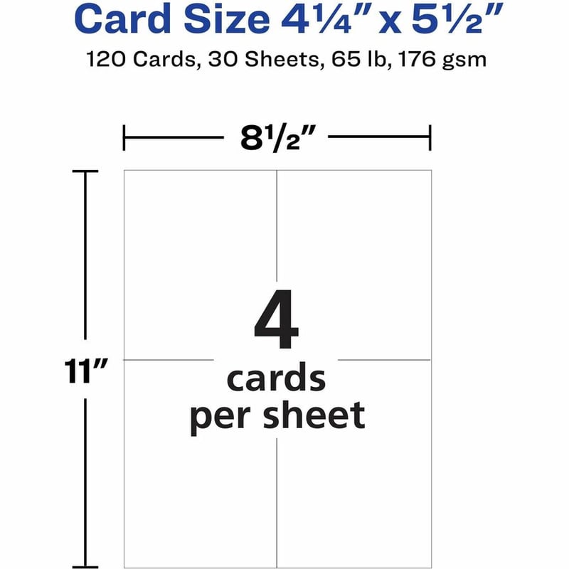 Avery(R) Printable Postcards, 4.25" x 5.5" , Textured White, 120 Blank Postcards for Inkjet and laser Printers (3380) - Thumbnail 5