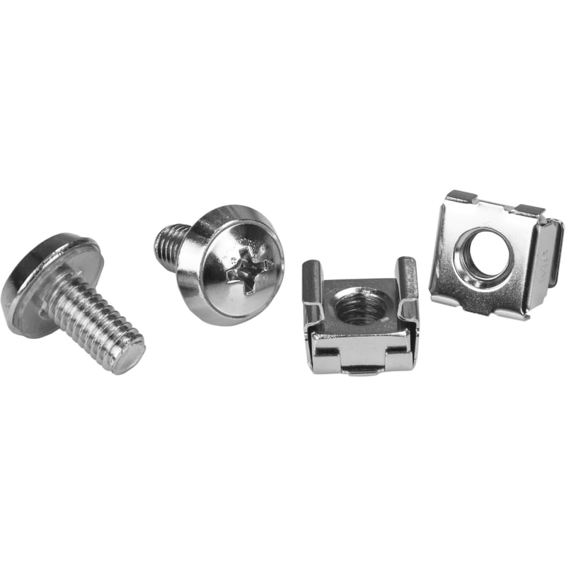 StarTech.com 100 Pkg M6 Mounting Screws and Cage Nuts for Server Rack Cabinet - Thumbnail 1