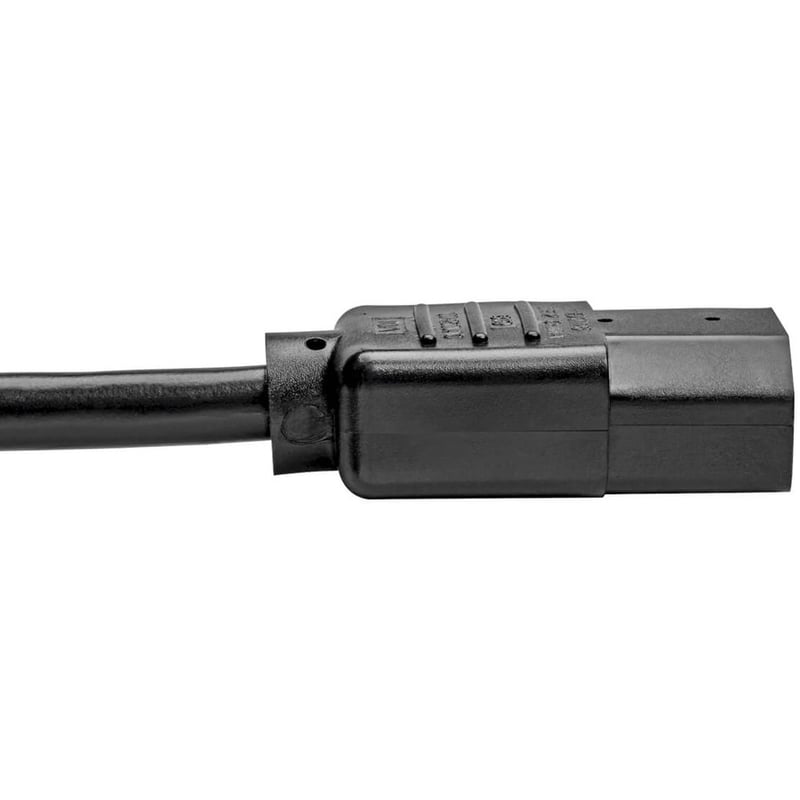 Eaton Tripp Lite Series Desktop Computer AC Power Cord, Right-Angle NEMA 5-15P to C13 - 10A, 125V, 18 AWG, 3 ft. (0.91 m), Black - Thumbnail 5