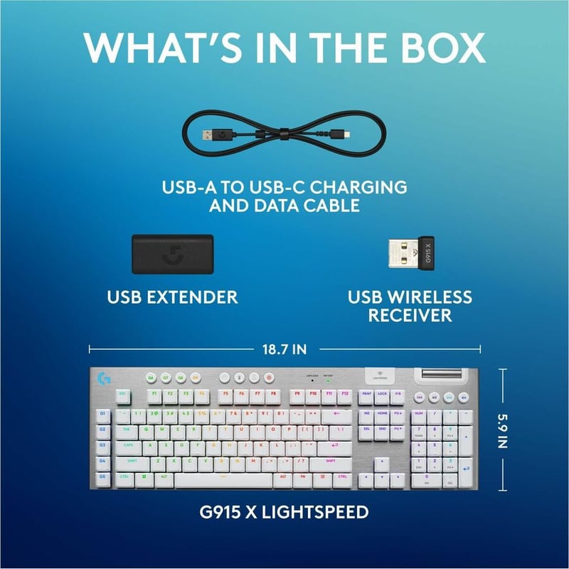 G915 X LIGHTSPEED TACTILE WHITE GAMING KEYBOARD