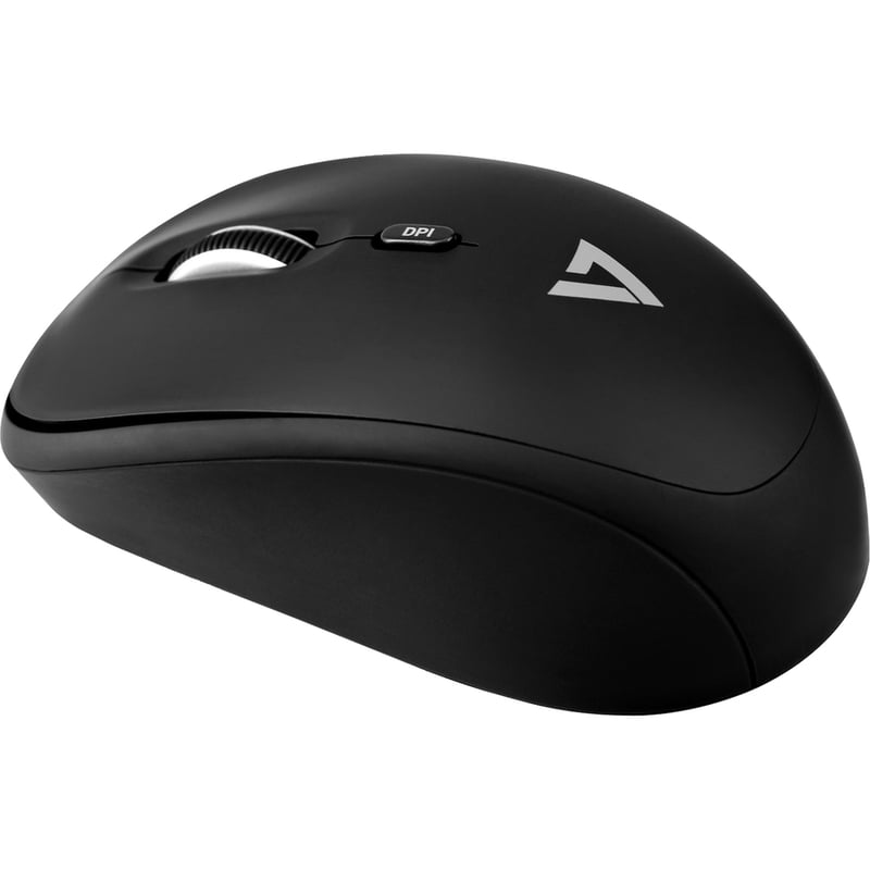V7 4-Button Wireless Optical Mouse with Adjustable DPI - Black - Thumbnail 3