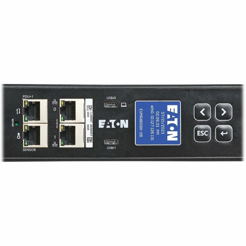 Eaton 3-Phase Managed Rack PDU G4, 208V, 42 Outlets, 48A, 17.3kW, 460P9W Input, 6 ft. Cord, 0U Vertical - Thumbnail 2