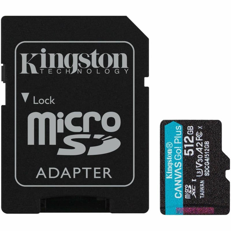 512GB MICROSDXC CANVAS GO PLUS GEN4 200MB/S A2 U3 V30 CARD + ADAPT - Thumbnail 1