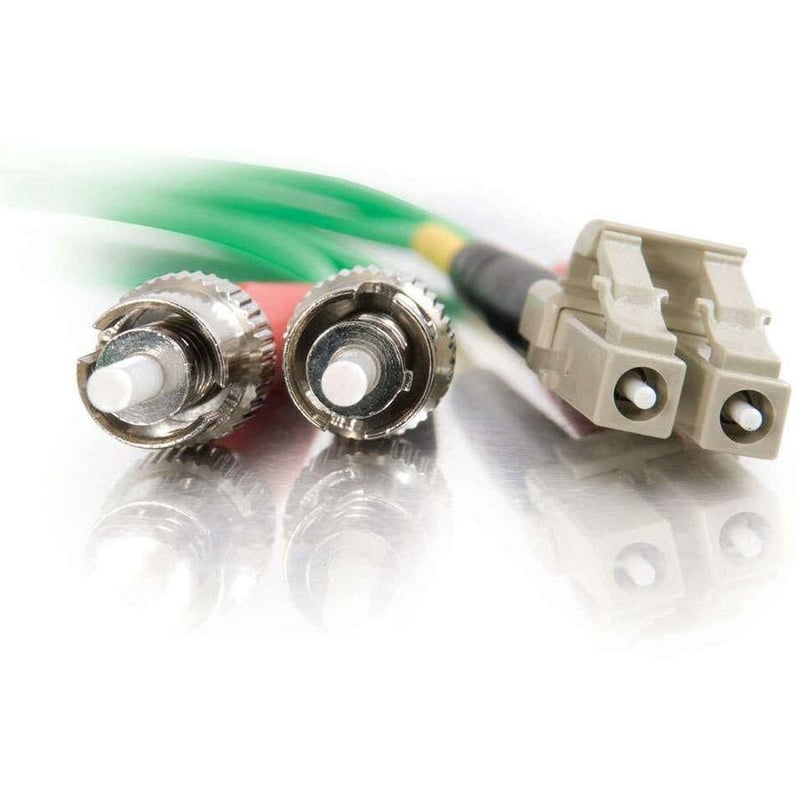 C2G-2m LC-ST 62.5/125 OM1 Duplex Multimode PVC Fiber Optic Cable - Green - Thumbnail 3