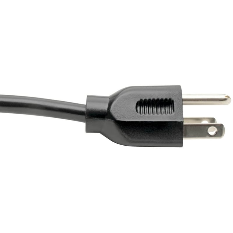 Eaton Tripp Lite Series Computer Power Cord, NEMA 5-15P to Left-Angle C13 - 10A, 125V, 18 AWG, 6 ft. (1.83 m), Black - Thumbnail 4