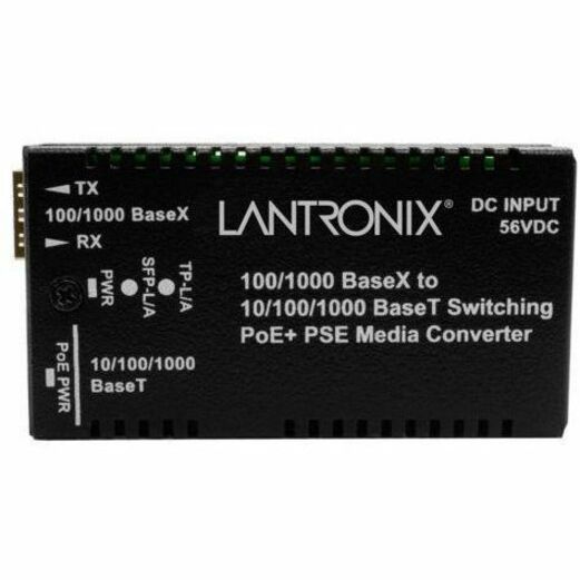 Mini Fast / Gigabit Ethernet PoE+ Media Converter 10/100/1000Base-T PoE+ RJ-45 Port + 100/1000Base-X SFP Slot - Thumbnail 2